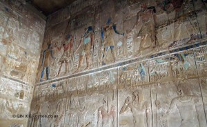 Colourful hieroglyph, Karnak Temple, Luxor