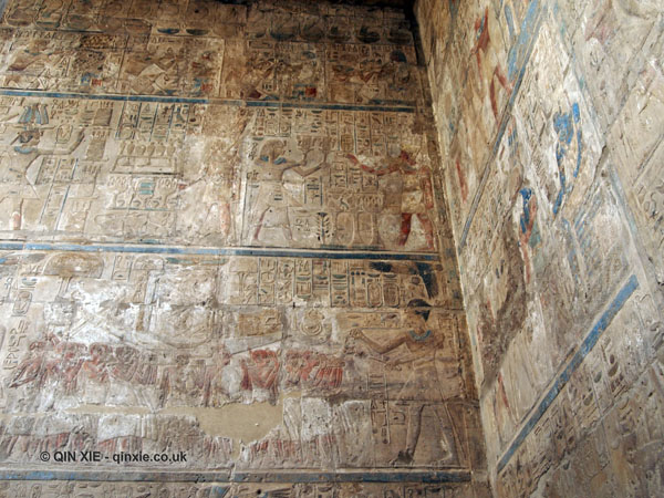 Colourful hieroglyph, Luxor Temple, Luxor