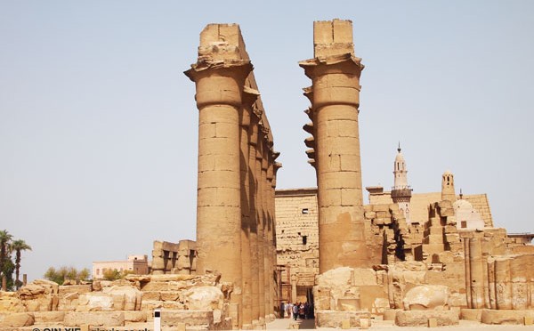 Columns at gate, Luxor Temple, Luxor