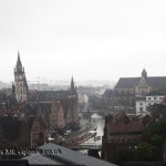 Foggy cityscape, Ghent, Belgium