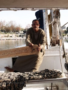 Man rowing, Felucca ride on the Nile