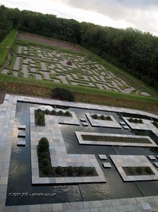Maze in landscaped garden at Balfour Castle