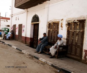 Men sitting, Edfu, Egypt