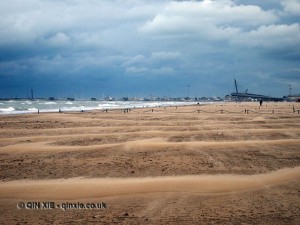 Moving sand to pier, Pescara, Abruzzo