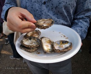 Oysters at Aldeburgh Food and Drink Festival, Snape Maltings, Aldeburgh, Suffolk