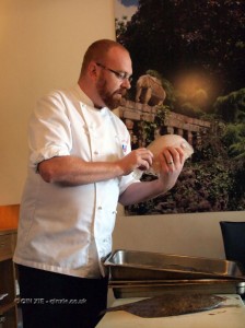 Simon Hulstone with lemon sole at Catch and Cook with Simon Hulstone in Torquay