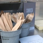 Wooden cutlery at Cloudy Bay Crab Shack with Skye Gyngell
