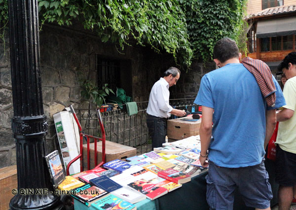 Second hand book stall, Santiago, Chile