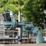 Gun sculpture in Gothenburg, West Sweden