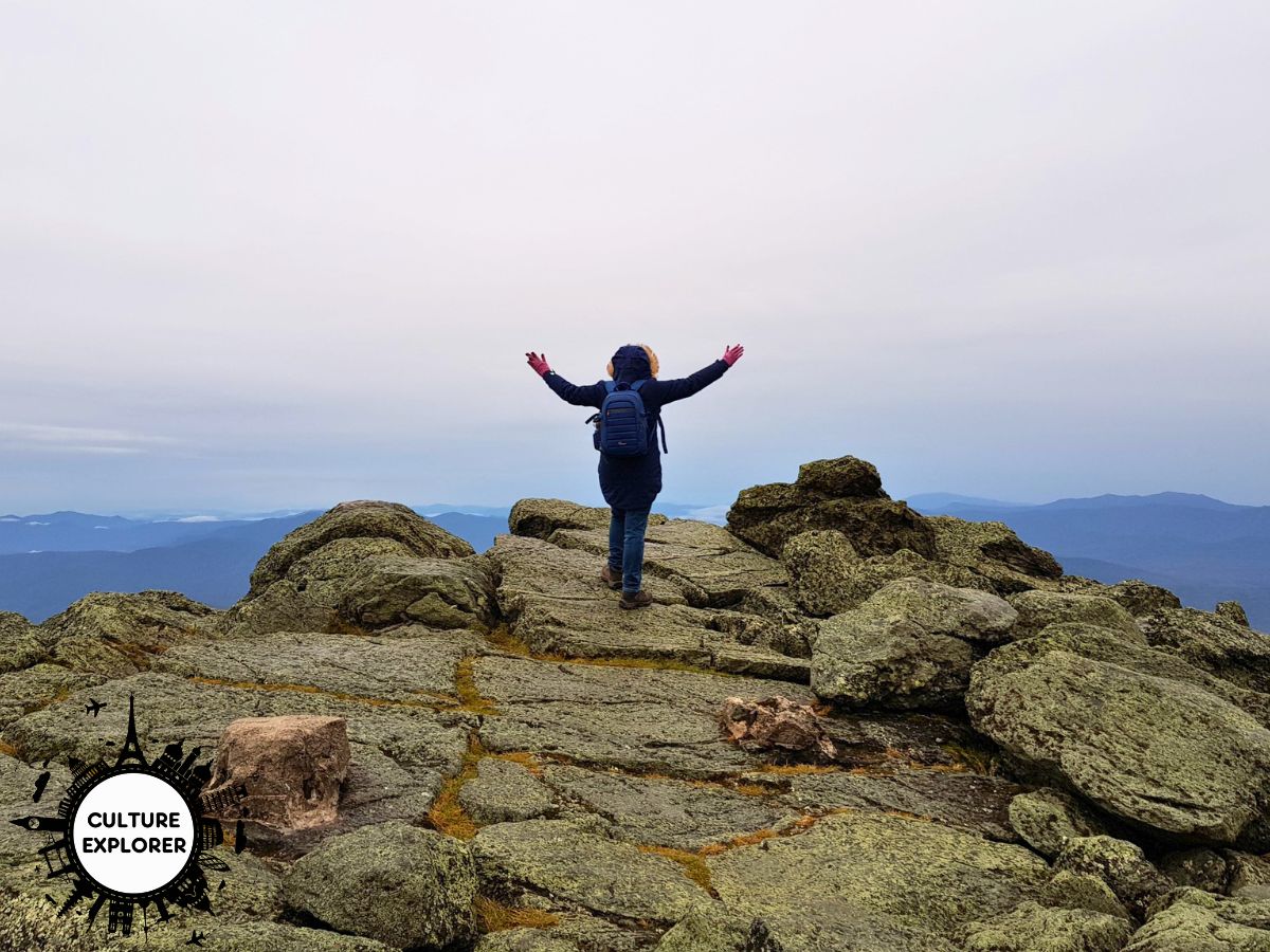 Qin Xie on Mount Washington, New England