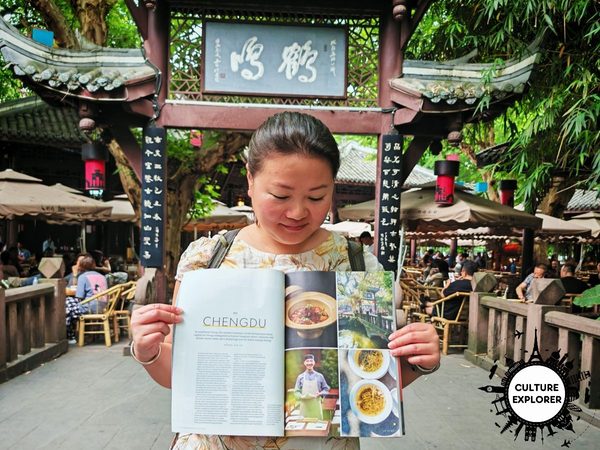 Qin Xie in Chengdu with magazine copyright Qin Xie